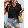imageEVALESS Womens Tops Business Casual Outfits V Neck Ruffle Sleeve Blouses Womens Fashion Clothes 2025Black