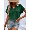imageEVALESS Womens Tops Business Casual Outfits V Neck Ruffle Sleeve Blouses Womens Fashion Clothes 2025Blackish Green