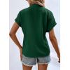 imageEVALESS Womens Tops Business Casual Outfits V Neck Ruffle Sleeve Blouses Womens Fashion Clothes 2025Blackish Green