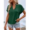 imageEVALESS Womens Tops Business Casual Outfits V Neck Ruffle Sleeve Blouses Womens Fashion Clothes 2025Blackish Green