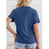 imageEVALESS Womens Tops Business Casual Outfits V Neck Ruffle Sleeve Blouses Womens Fashion Clothes 2025Blue