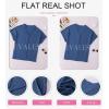 imageEVALESS Womens Tops Business Casual Outfits V Neck Ruffle Sleeve Blouses Womens Fashion Clothes 2025Blue