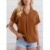 imageEVALESS Womens Tops Business Casual Outfits V Neck Ruffle Sleeve Blouses Womens Fashion Clothes 2025Brown