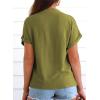 imageEVALESS Womens Tops Business Casual Outfits V Neck Ruffle Sleeve Blouses Womens Fashion Clothes 2025Green