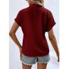 imageEVALESS Womens Tops Business Casual Outfits V Neck Ruffle Sleeve Blouses Womens Fashion Clothes 2025Red Dahlia