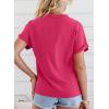 imageEVALESS Womens Tops Business Casual Outfits V Neck Ruffle Sleeve Blouses Womens Fashion Clothes 2025Rose Red