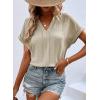 imageEVALESS Womens Tops Business Casual Outfits V Neck Ruffle Sleeve Blouses Womens Fashion Clothes 2025Smoke Gray