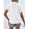 imageEVALESS Womens Tops Business Casual Outfits V Neck Ruffle Sleeve Blouses Womens Fashion Clothes 2025White