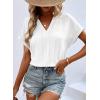 imageEVALESS Womens Tops Business Casual Outfits V Neck Ruffle Sleeve Blouses Womens Fashion Clothes 2025White