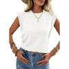 imageEVALESS Womens Cap Short Sleeve Textured Tops Summer Casual Crewneck Solid Basic T ShirtsWhite