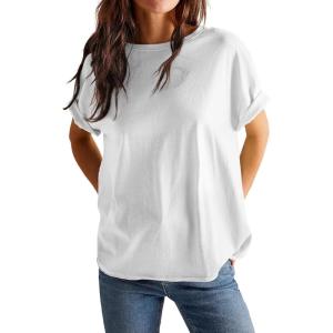 imageEVALESS Womens Fashion Summer Tops 2025 Crewneck Short Sleeve T Shirts2a White