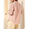 imageEVALESS Blouses for Women Dressy Casual Striped V Neck Long Sleeve Button Down Shirts Summer 2025 Loose Collared Blouse TopsRed Stripe