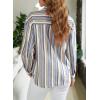 imageEVALESS Blouses for Women Dressy Casual Striped V Neck Long Sleeve Button Down Shirts Summer 2025 Loose Collared Blouse TopsSky Blue Stripe