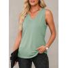 imageEVALESS Tank Tops for Women 2025 Spring Summer Outfits Cute Polka Dots Sleeveless Tops Loose Fit Shirts00 Solid Green