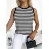 imageEVALESS Tank Tops for Women 2025 Spring Summer Outfits Cute Polka Dots Sleeveless Tops Loose Fit ShirtsD Black Stripe