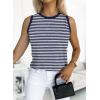 imageEVALESS Tank Tops for Women 2025 Spring Summer Outfits Cute Polka Dots Sleeveless Tops Loose Fit ShirtsD Blue Stripe