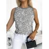 imageEVALESS Tank Tops for Women 2025 Spring Summer Outfits Cute Polka Dots Sleeveless Tops Loose Fit ShirtsD Gray
