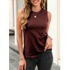 imageEVALESS Tank Tops for Women 2025 Spring Summer Outfits Cute Polka Dots Sleeveless Tops Loose Fit ShirtsF Burgundy
