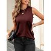 imageEVALESS Tank Tops for Women 2025 Spring Summer Outfits Cute Polka Dots Sleeveless Tops Loose Fit ShirtsF Burgundy