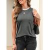imageEVALESS Tank Tops for Women 2025 Spring Summer Outfits Cute Polka Dots Sleeveless Tops Loose Fit ShirtsF Dark Grey