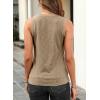 imageEVALESS Tank Tops for Women 2025 Spring Summer Outfits Cute Polka Dots Sleeveless Tops Loose Fit ShirtsF Pale Khaki
