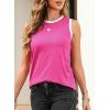 imageEVALESS Tank Tops for Women 2025 Spring Summer Outfits Cute Polka Dots Sleeveless Tops Loose Fit ShirtsF Rose Red