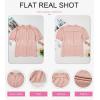 imageEVALESS Womens Button Down Shirts Cute Short Puff Sleeve V Neck Tops Spring Summer Blouses for Women Dressy CasualLight Pink