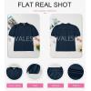 imageEVALESS Womens Button Down Shirts Cute Short Puff Sleeve V Neck Tops Spring Summer Blouses for Women Dressy CasualNavy Blue