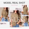 imageEVALESS Womens Button Down Shirts Cute Short Puff Sleeve V Neck Tops Spring Summer Blouses for Women Dressy CasualSmoke Gray