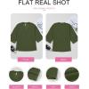 imageEVALESS Womens Summer Tops Trendy Dressy Casual 34 Sleeve Loose Solid Textured Tunic Tops Blouses Oversized T ShirtsJungle Green