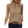 imageEVALESS Tank Tops for Women Trendy 2025 Summer Tops Sleeveless ShirtsLight French Beige