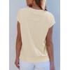 imageEVALESS Cap Sleeve Tops for Women Summer Tank Tops Basic Tee Shirts Casual 2024 Fashion Clothes OutfitsApricot