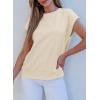 imageEVALESS Cap Sleeve Tops for Women Summer Tank Tops Basic Tee Shirts Casual 2024 Fashion Clothes OutfitsApricot