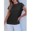 imageEVALESS Cap Sleeve Tops for Women Summer Tank Tops Basic Tee Shirts Casual 2024 Fashion Clothes OutfitsBlack