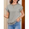 imageEVALESS Cap Sleeve Tops for Women Summer Tank Tops Basic Tee Shirts Casual 2024 Fashion Clothes OutfitsLight Grey