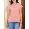 imageEVALESS Cap Sleeve Tops for Women Summer Tank Tops Basic Tee Shirts Casual 2024 Fashion Clothes OutfitsLight Pink