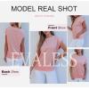 imageEVALESS Cap Sleeve Tops for Women Summer Tank Tops Basic Tee Shirts Casual 2024 Fashion Clothes OutfitsLight Pink