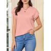 imageEVALESS Cap Sleeve Tops for Women Summer Tank Tops Basic Tee Shirts Casual 2024 Fashion Clothes OutfitsLight Pink