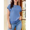 imageEVALESS Cap Sleeve Tops for Women Summer Tank Tops Basic Tee Shirts Casual 2024 Fashion Clothes OutfitsSky Blue