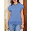 imageEVALESS Cap Sleeve Tops for Women Summer Tank Tops Basic Tee Shirts Casual 2024 Fashion Clothes OutfitsSky Blue