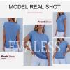 imageEVALESS Cap Sleeve Tops for Women Summer Tank Tops Basic Tee Shirts Casual 2024 Fashion Clothes OutfitsSky Blue
