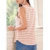 imageEVALESS Casual V Neck Tank Top for Women 2025 Spring Summer Tops Striped Tank Tops Sleeveless Tops Beach Vacation ClothesApricot Stripe