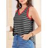 imageEVALESS Casual V Neck Tank Top for Women 2025 Spring Summer Tops Striped Tank Tops Sleeveless Tops Beach Vacation ClothesBlack Stripe