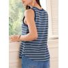 imageEVALESS Casual V Neck Tank Top for Women 2025 Spring Summer Tops Striped Tank Tops Sleeveless Tops Beach Vacation ClothesBlue Stripe