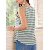 imageEVALESS Casual V Neck Tank Top for Women 2025 Spring Summer Tops Striped Tank Tops Sleeveless Tops Beach Vacation ClothesGreen Stripe