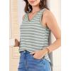 imageEVALESS Casual V Neck Tank Top for Women 2025 Spring Summer Tops Striped Tank Tops Sleeveless Tops Beach Vacation ClothesGreen Stripe