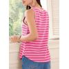 imageEVALESS Casual V Neck Tank Top for Women 2025 Spring Summer Tops Striped Tank Tops Sleeveless Tops Beach Vacation ClothesRose Stripe