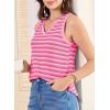 imageEVALESS Casual V Neck Tank Top for Women 2025 Spring Summer Tops Striped Tank Tops Sleeveless Tops Beach Vacation ClothesRose Stripe