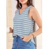 imageEVALESS Casual V Neck Tank Top for Women 2025 Spring Summer Tops Striped Tank Tops Sleeveless Tops Beach Vacation ClothesSky Blue Stripe