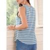 imageEVALESS Casual V Neck Tank Top for Women 2025 Spring Summer Tops Striped Tank Tops Sleeveless Tops Beach Vacation ClothesSky Blue Stripe